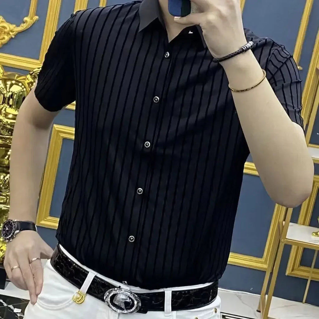 Fashionable, Versatile Slim and Comfortable T-shirt for Men High-end Trendy Casual Men Short Sleeves