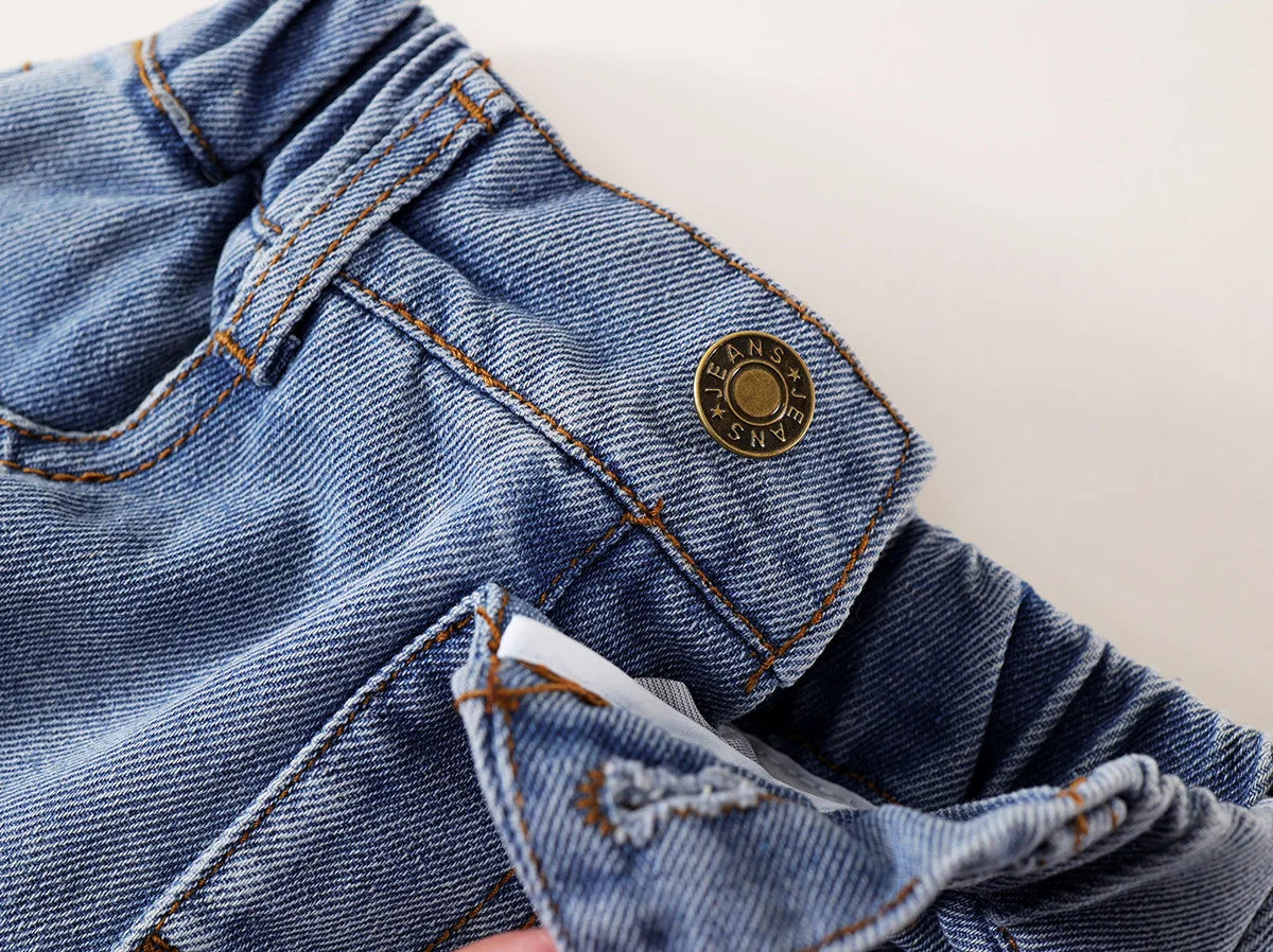 2025 Spring/Summer New Arrival Girls' Denim Pencil Skirt, Soft Washed Korean Style Baby Girl High-Waisted Skirt