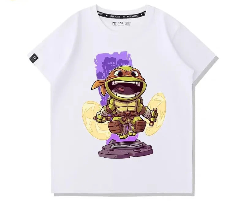 Nick - New Model - Ninja Turtles Cartoon Print Children's Fashion Cute Soft Comfortable Boys' and Girls' T-Shirt