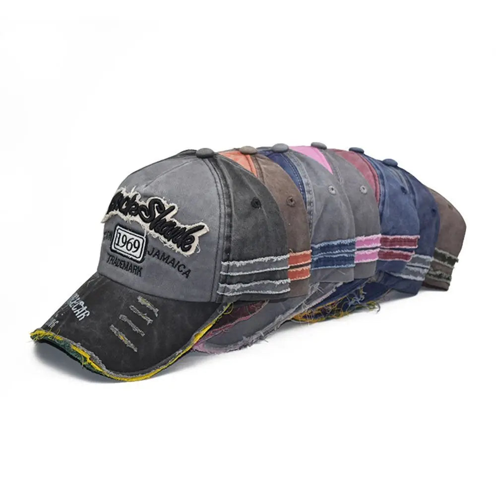 Outdoor Sports WASHED DENIM Adjustable Sunscreen Hats Baseball Hats Distressed Faded Cap Embroidery Baseball Caps