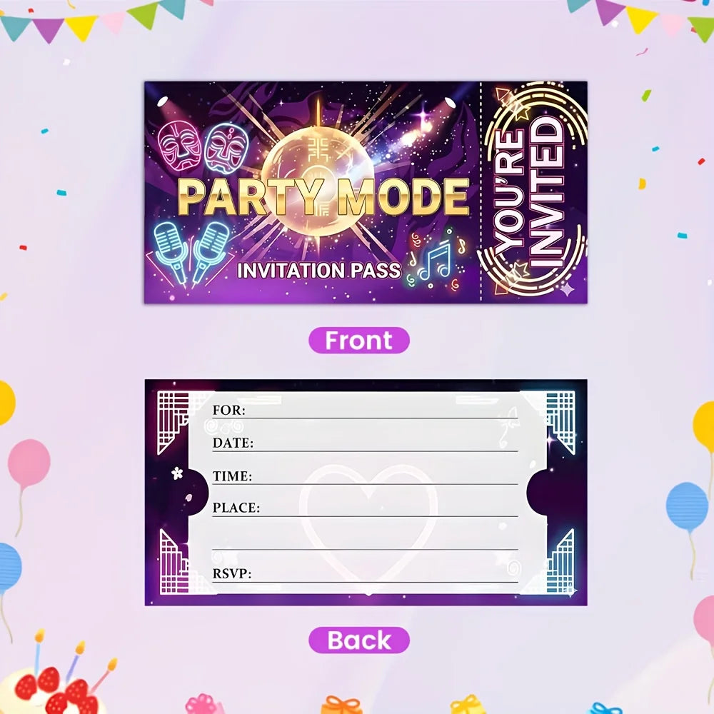 Purple Party Invitation Invitation, Birthday Party Decoration, KPOP Theme Party Invitation