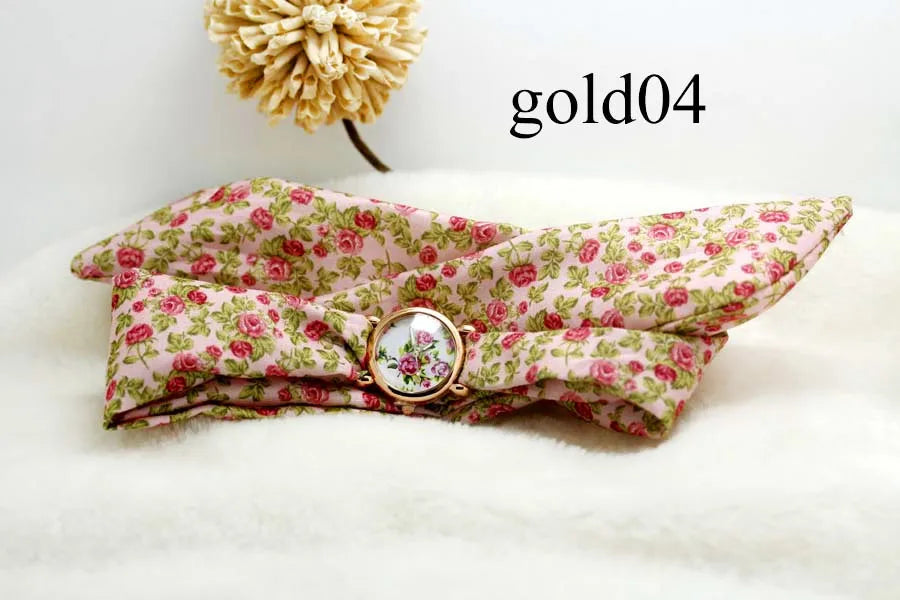 Shsby  New Design Ladies Flower Cloth Wristwatch Fashion Women Dress Watches High Quality Fabric Watch Sweet Girls Watch Gift
