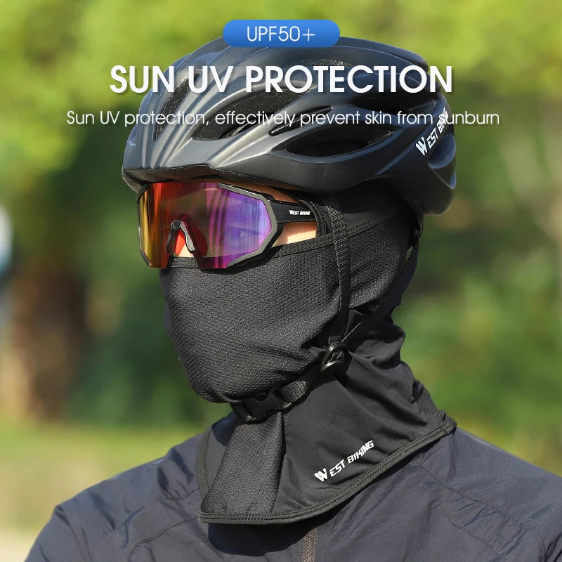 WEST BIKING Summer Cycling Face Mask Cool Breathable Sports Balaclava Men Women Bicycle Motorcycle Sun UV Protection Cycling Cap