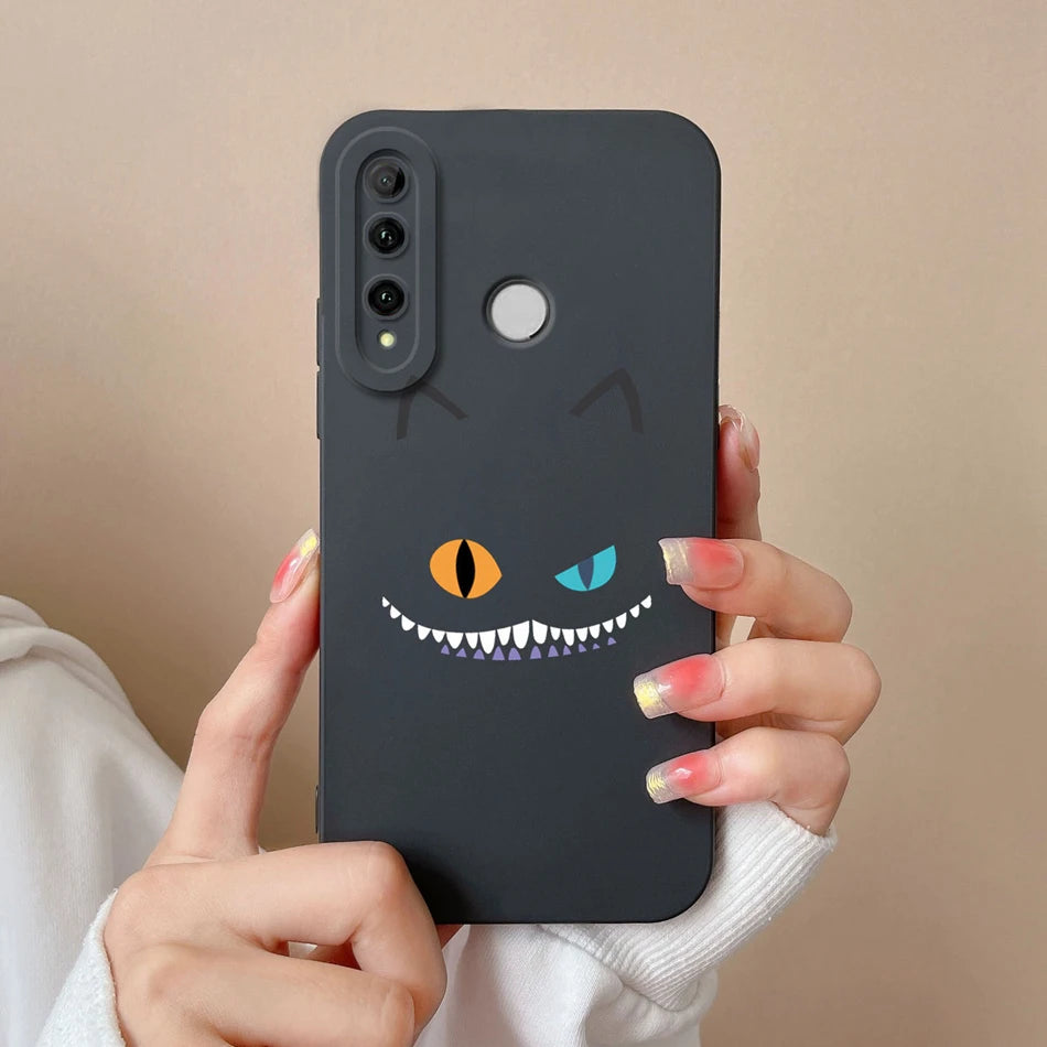 For Honor 10i Phone Case Butterfly Cat Soft Liquid Silicone Camera Protection Cover For Huawei Honor 10 i Model HRY-LX1T Fundas
