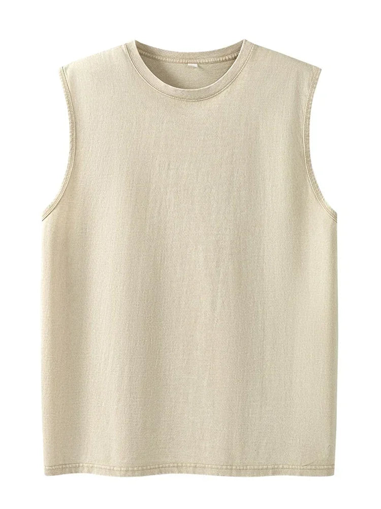 Summer Trend Vest Men's Tight Turtleneck Sleeveless Cotton Vest Male Slim Fitness Stretch Tank Tops Bottoming Shirt Streetwear