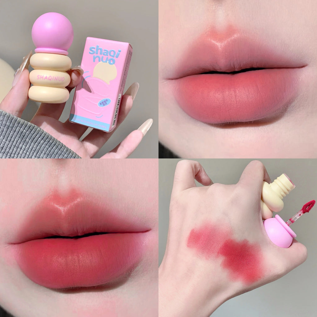 SHAQINUO Matte Lip Clay Lip Glaze, Contrasting Colors Matte Velvet Lip Clay Long-lasting Color Non-drying Lipstick