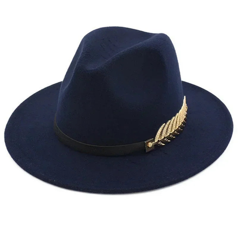 New Simple Fashion Formal Occasion Couples Woolen Hats Large Brimmed Jazz Hats Autumn And Winter Fashion British Vintage Top Hat