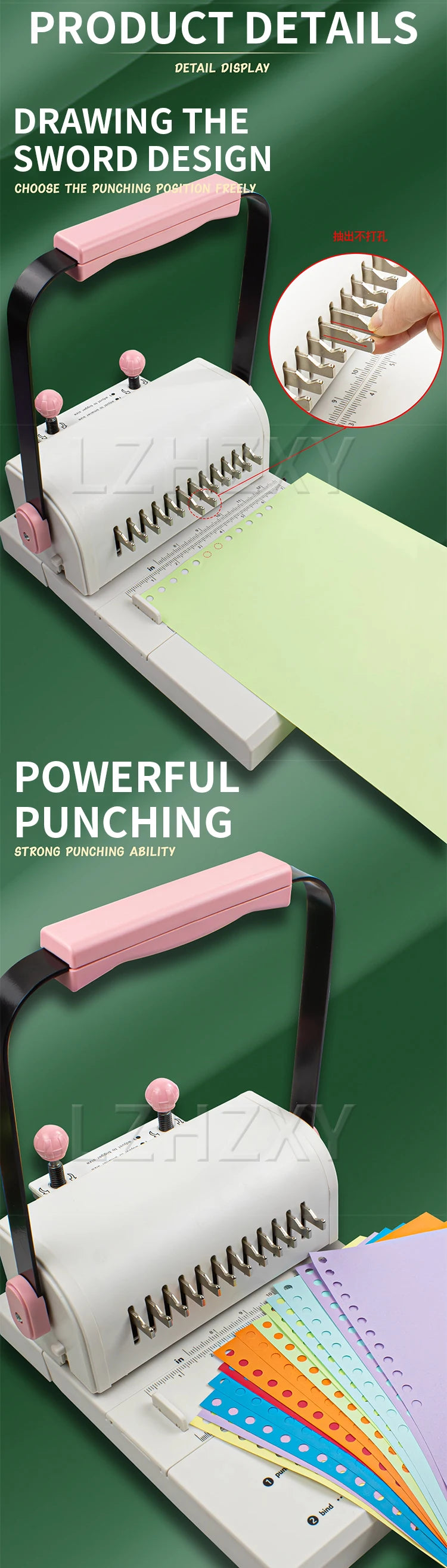 Ring Binder Punch 2:1 Hole Punch Machine Manual Ring Binder Punching Machine Ring Binder YO Ring Punching Machine Round Hole Dou
