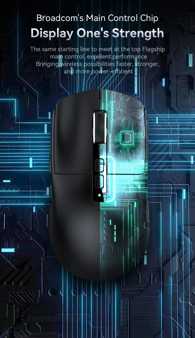 Attack Shark X6 Wireless Gaming Mouse Bluetooth Tri-Mode Connection,RGB Touch Magnetic Charging Base PAW3395 Macro Gaming Mouse
