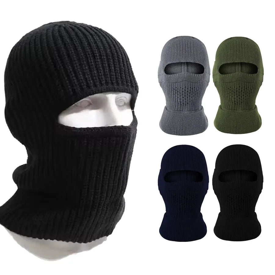 Mask Beanies Hat Men Full Face Cover Pullover Cap Winter Balaclava Knitted Hat Outdoor Cycling Motorcycle Ski Full Face Mask Hat