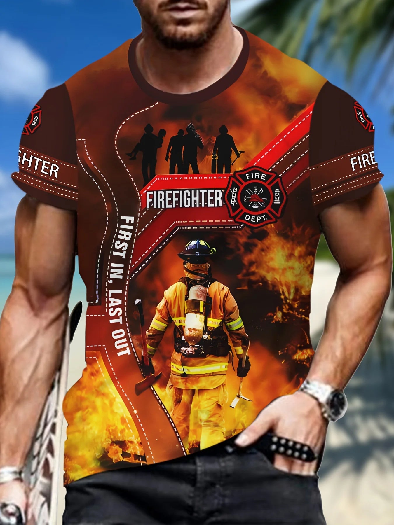 2025 New Men's T-shirt Welder Printed Shirt Workwear Men's Large Size Casual Short Sleeve Streetwear Tops Daily Pullover