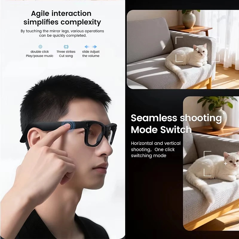 2026 AI Smart Glasses: AI Voice Translation, Video, Bluetooth Call, Music Touch Photochromic Lenses Hands-free, Universal Gift