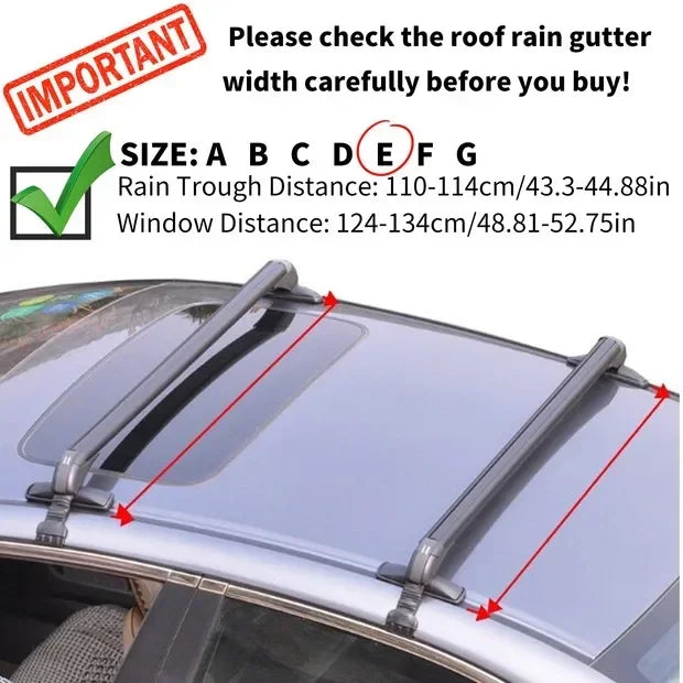 Car Top Roof Rack 2Pcs 100cm Aluminum Luggage Cross Bar Carrier with Lock for 4 or 5 Door Cars Black