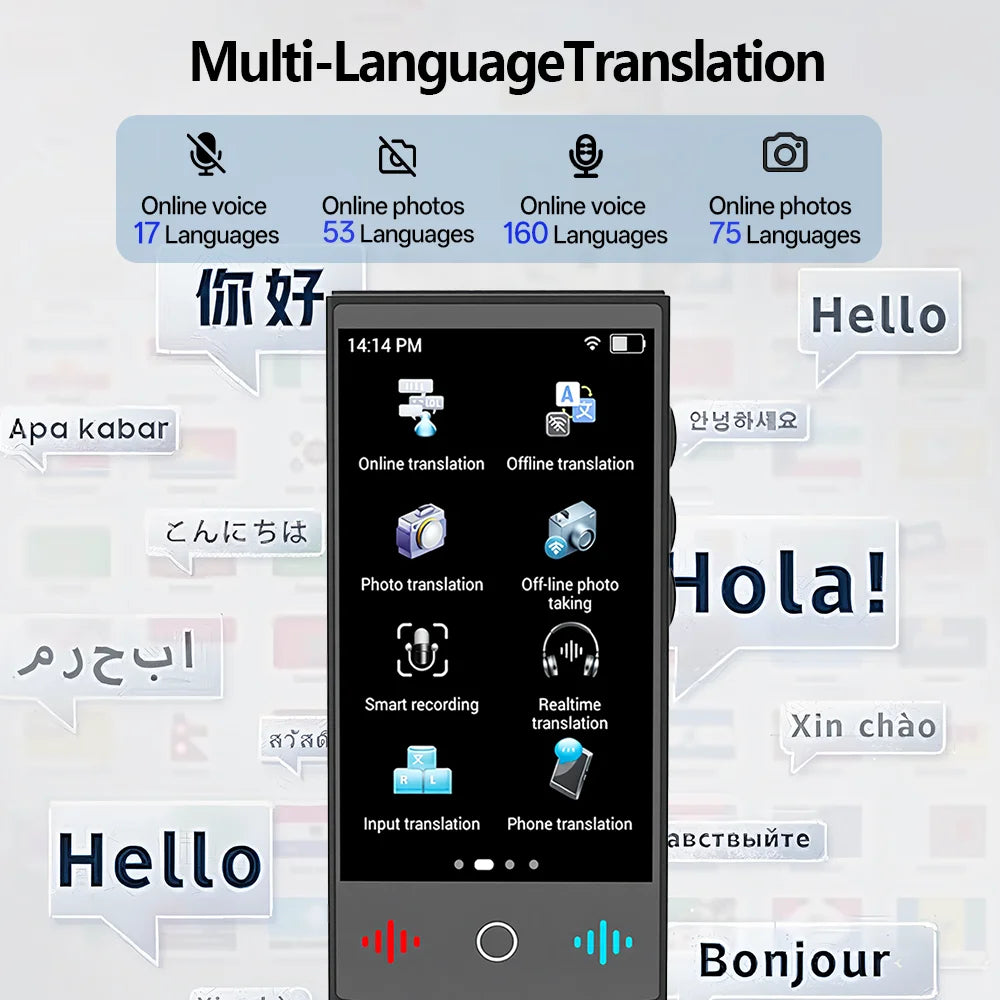 2026 New AI Travel Translator T26 ChatGPT 160 Languages Professional Business Voice Translation Real-time for Corporate Trip