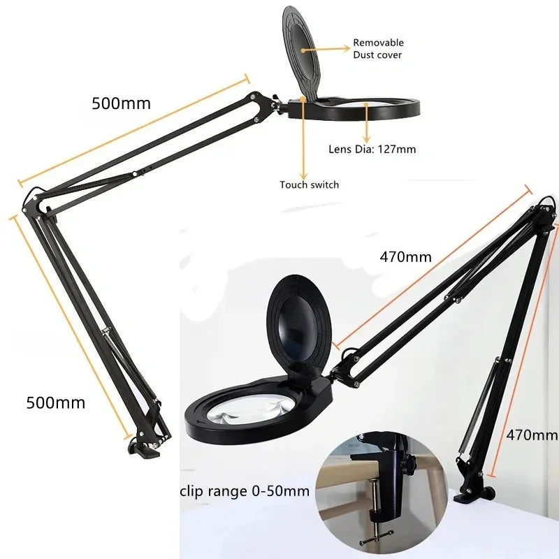 New arrival 10X Illuminated Magnifier  80 LED Magnifying Glass for Soldering Iron Repair/Table Lamp/Skincare Beauty Tool