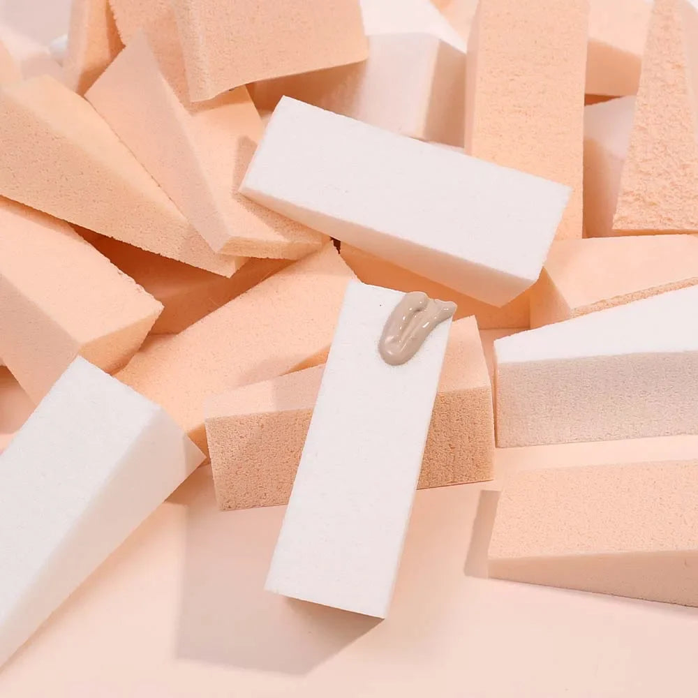 100pcs Foundation Makeup Sponge Block Hydrophilic Firm Sponge Non Latex Cosmetic Powder Puff Wet and Dry Makeup Puff Beauty Tool