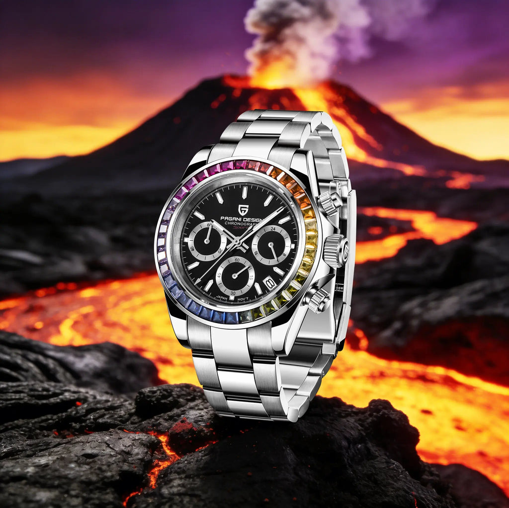 PAGANI DESIGN Men's Casual Quartz Watch 40Mm Outdoor Trendy Stainless Steel Sapphire Wear-Resistant Mirror Luminous Diving Watch