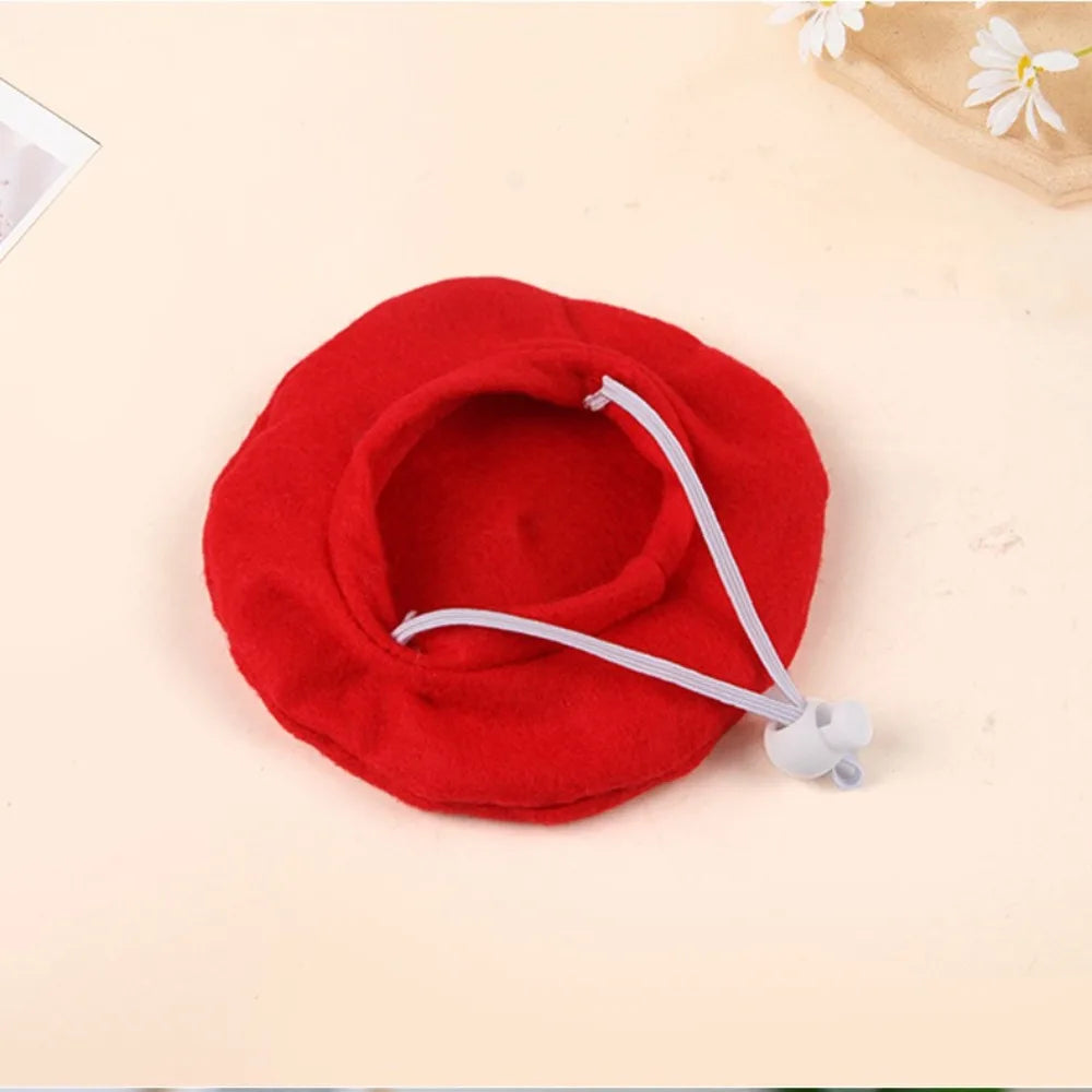 Pet Accessories Cute Cat Beret Hat Fashionable Red Black Cat Sunscreen Hat Breathable Comfortable Cat Dog Caps Outdoor Indoor