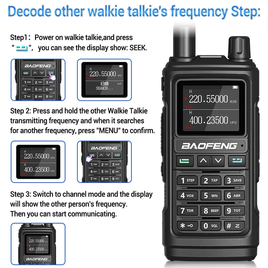 Baofeng UV 17 Pro Wireless Copy Frequency Walkie Talkie 16 KM Long Range Flashlight Type-C Charger Ham Radio UV 17 Pro L K5 5R