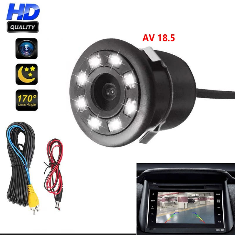18.5 HD night vision reversing camera 8LED lights waterproof and sunscreen full-color reversing image camera