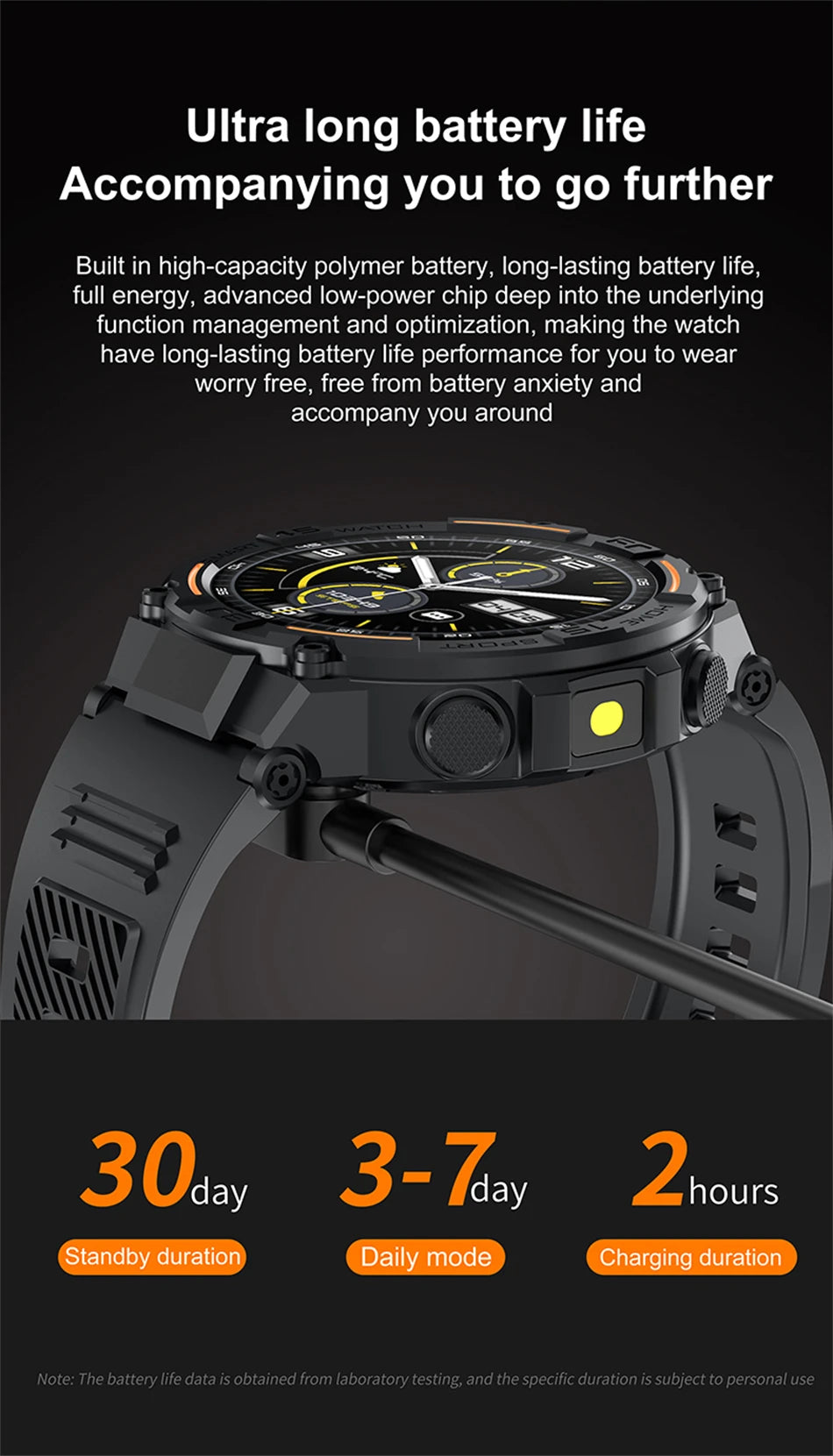 Outdoor Military Rugged Smartwatch Men GPS Sports Fitness Waterproof Watch Bluetooth Call with LED Lights Smart Watch