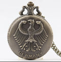Vintage Bronze Handsome Eagle Carved Quartz Sport Pocket Watch German Eagle Necklace Eagle Lover Gift