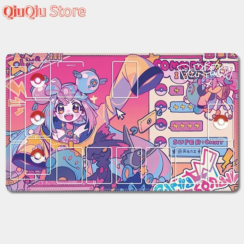 PTCG Pokemon Iono Rosa Eevee Snorlax Animation Characters Single Table Mat Battle Pad Classics Anime Collection Cards Toy Gift