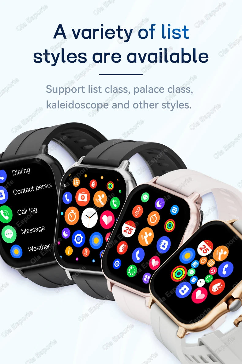 2024 New Smart Watch For Men Women Gift HD Screen Sport Fitness Health Monitoring Watches BT Call Digital smartwatch Wristwatch
