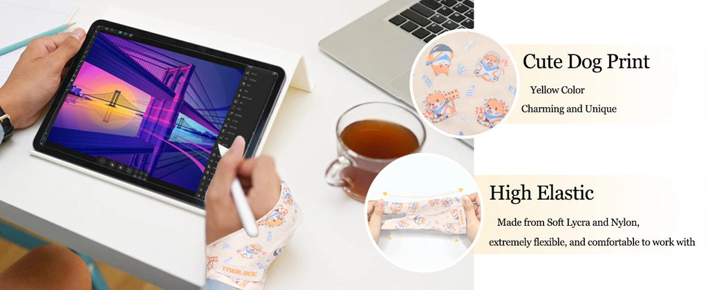 Three-layer Non-slip Glove for iPad/Graphics Drawing Tablet HUION /WACOM/XP-PEN, Drawing Glove for sketching Paiting Art Student