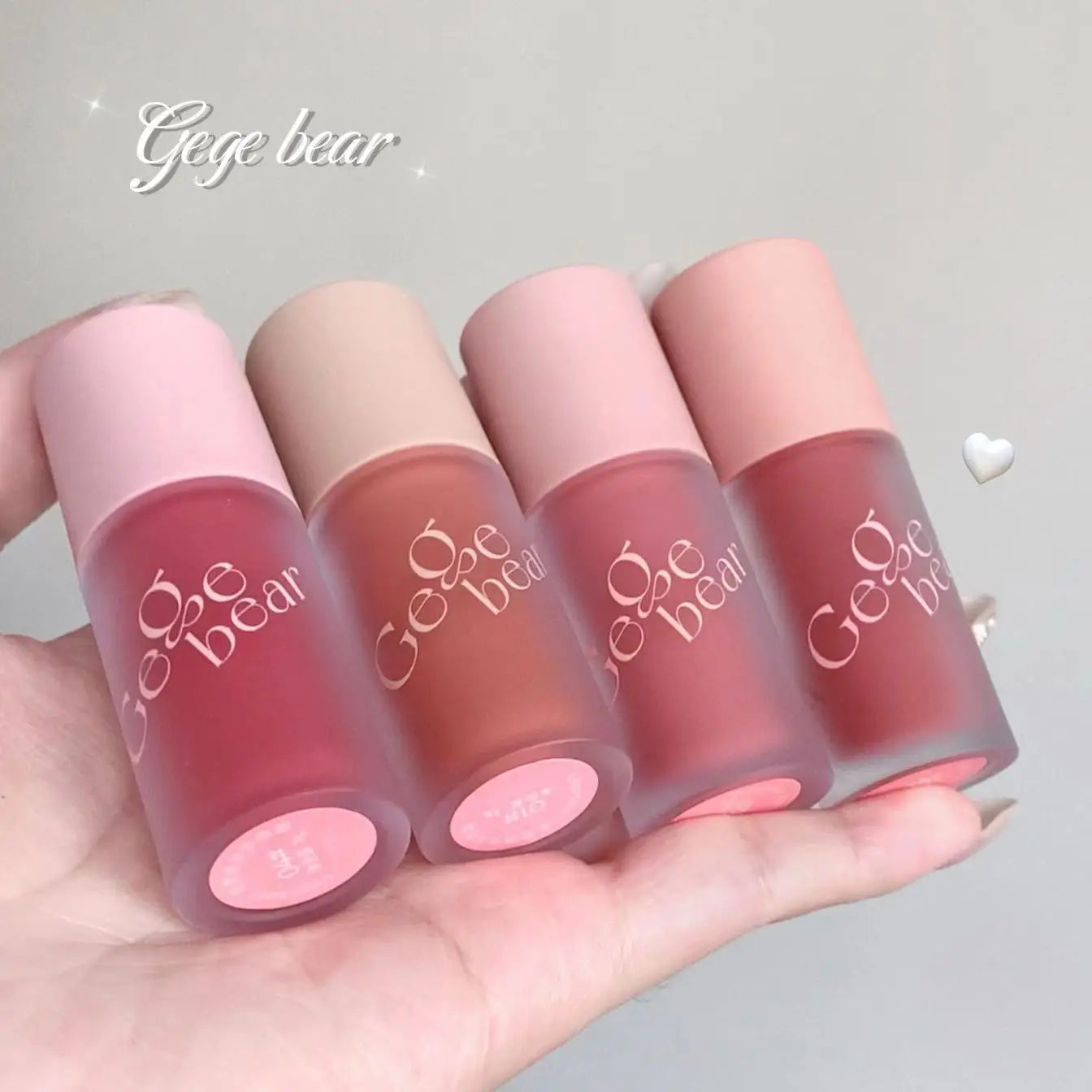 Gege Bear Smooth Multi-purpose Cream Expansion Color Blush Not Easy to Fade Nude Matte Velvet Lip Glaze lipstick