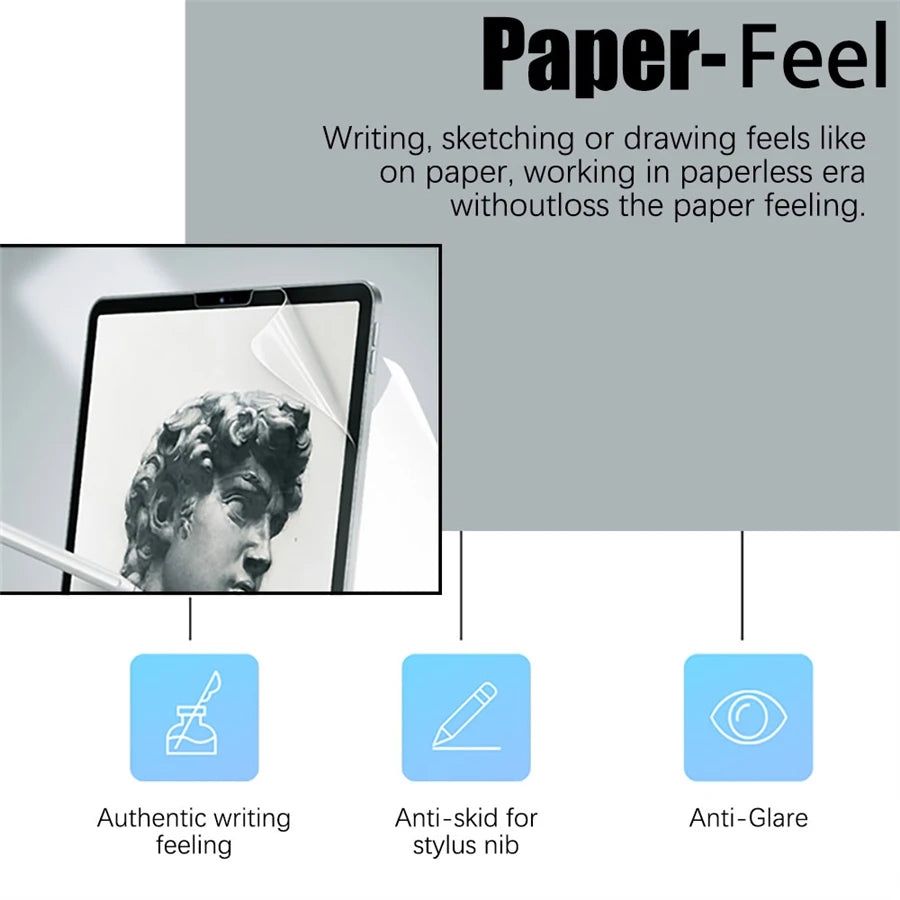 3Pcs Paper Feel Like Screen Protector for Samsung Galaxy Tab S7 S8 S9 Plus Ultra Samsung tab S6 Lite s7 s9 fe A8 A9 A7 No Glass