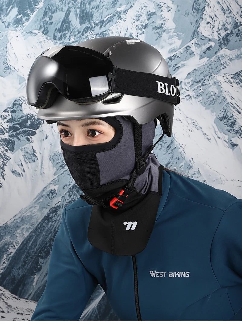 WEST BIKING Winter Warm Cycling Cap Windproof Thermal Bicycle Motorcycle Balaclava Men Women Running Skiing Scarf Full Face Mask