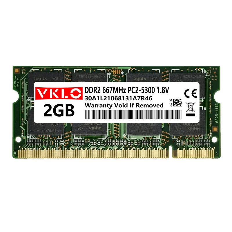DDR2 2GB Laptop Memories Ram PC2 1.2V 5300 6400 200Pin 533 667 800Mhz 2RX8 16Chips CL6 Notebook Non-ECC Sodimm Memory Ram