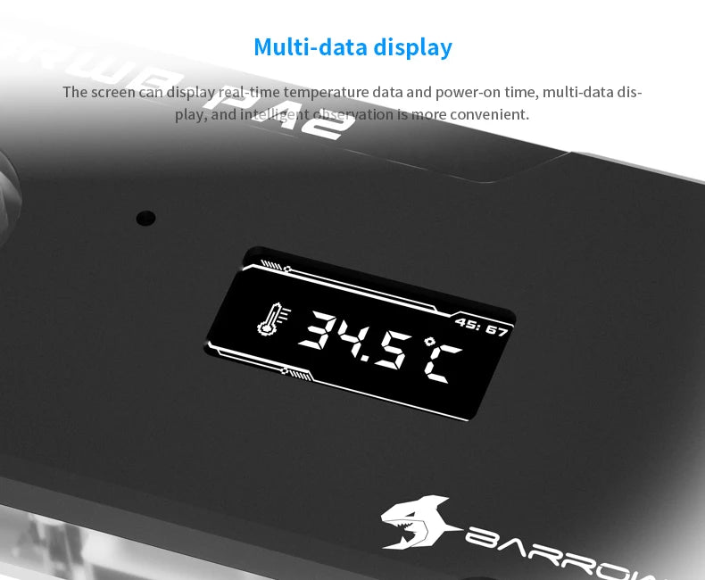 Barrowch DDR5/DDR4 Water cooler memory block memory water cooling block With TFT Digital Display 5v ARGB 3pin Lighting