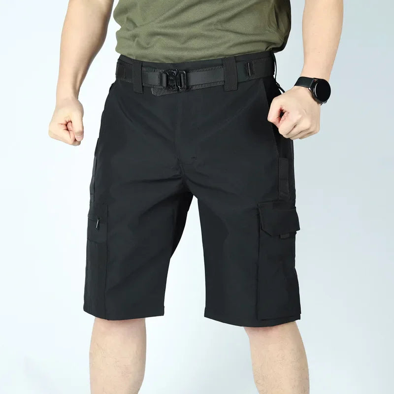 Gift belt Men's Operator Elastic Tactical Ripstop Workout Outdoor Cargo for Men Cycling Hiking Fishing Casual Shorts