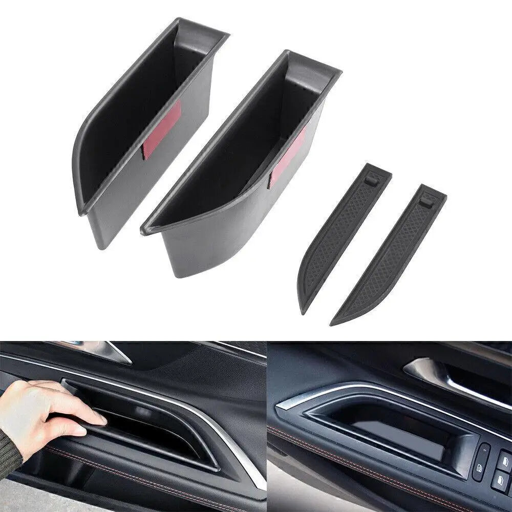 Car Door Handle Armrest Storage Box Case Holder Container Tray Apply For Peugeot 3008 5008 GT 2016-2023