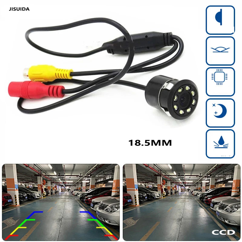 18.5 HD night vision reversing camera 8LED lights waterproof and sunscreen full-color reversing image camera