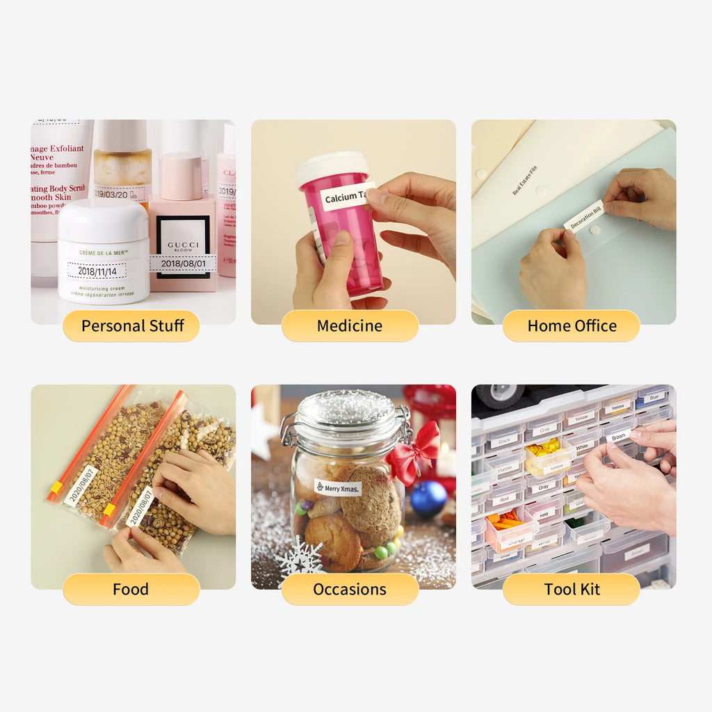 1Roll Adhesive Label Maker Paper for MAKEID M1/L1/E1 Mini/Mini HD Laminated Office Labeling Tape