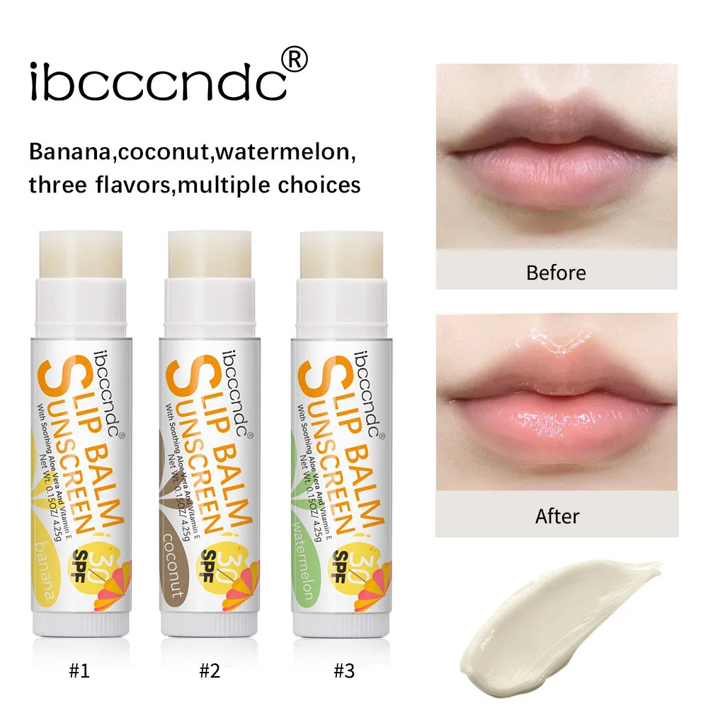 Sunscreen Lip Balm SPF30 UV Protection Moisturizing Hydrating Lip Balm Moisturizes Repairs Chapped Lips Lipstick Lip Care Makeup