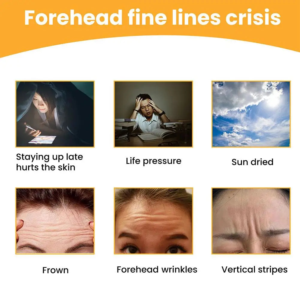 10pcs/box Forehead Wrinkle Patch Lightening Forehead Wrinkle Gel Patch Hydrolyzed Collagen Firming Mask Facial Skincare Stickers