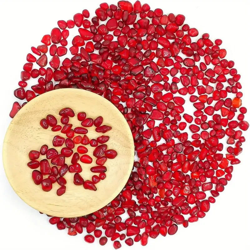 60g/150g/300g red Glass gravel, irregular glass chips, for fish tank decoration, vase filling and garden decoration
