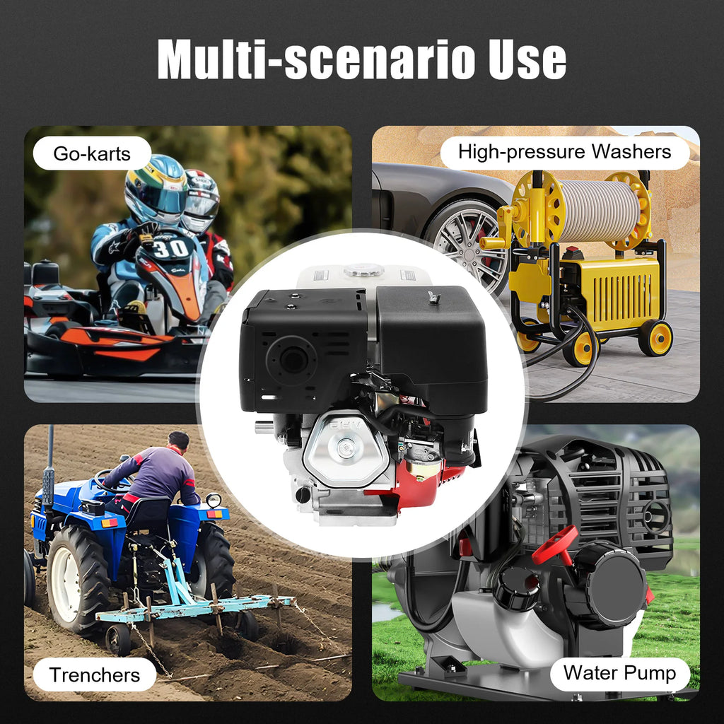 9700W 15HP 420CC Gasoline Engine 4 Stroke Gas Motor Low Noise Air Cooling 3600r/min 1.72Gal Large Fuel Tank