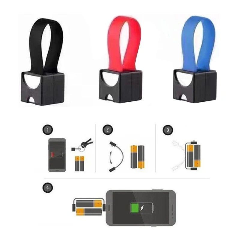 Mobile Phone Emergency Charger Powered By 2pcs Normal AA Batteries Portable Phone Power Bank With Micro USBType-C Connectors