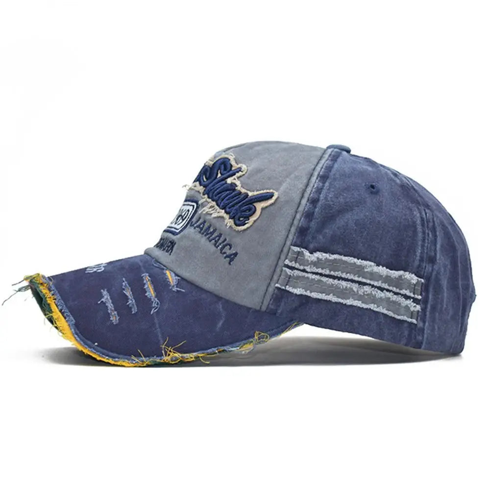 Outdoor Sports WASHED DENIM Adjustable Sunscreen Hats Baseball Hats Distressed Faded Cap Embroidery Baseball Caps
