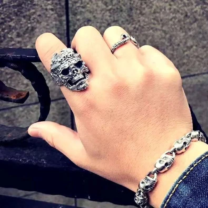 Best Sellers! Rock Gothic Skull Head Ring, Male Gift