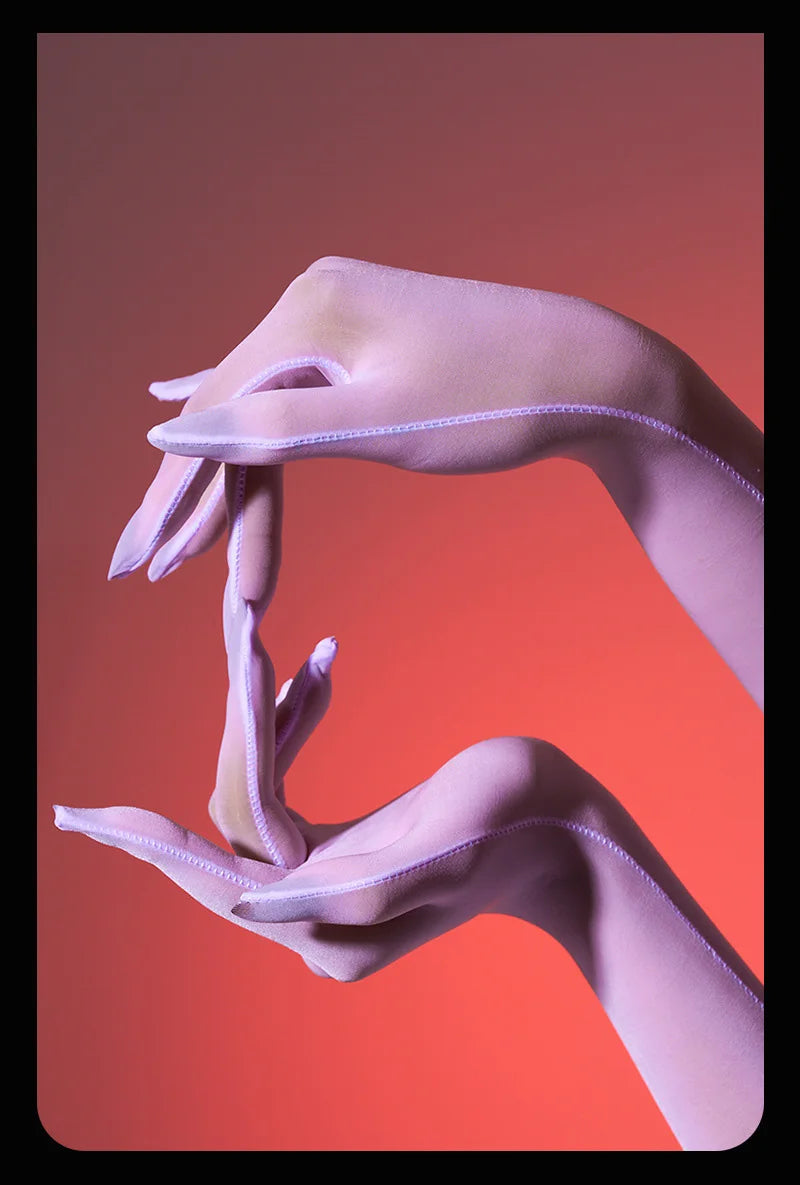 Sexy Women 8D 912 Pin Oil Glossy Shiny Elastic Glove Sheer See Through Ultrathin Sunscreen Driving Glove Luxury Candy Color