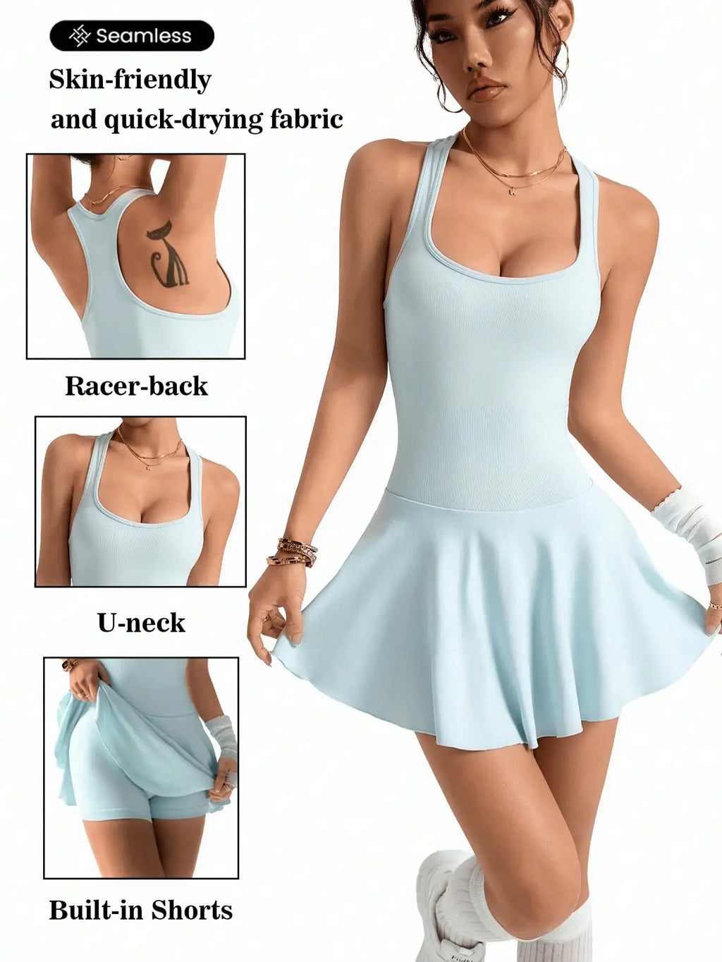 Women Yoga Tennis Skirts Gym Golf Running Sports Fitness Jumpsuit Skirt Sports Overalls Fitness Suits Gym Tracksuit Dance Skirt