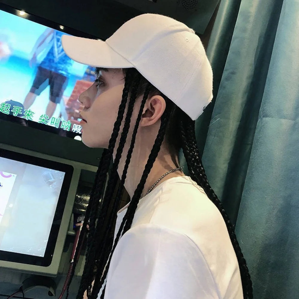 Baseball Cap Wig Hip Hop Hat Daily Wear Synthetic Wig Wig Hair Dreadlocks Cap Peaked Cap Dirty Hair Braid Sun Visor Hats