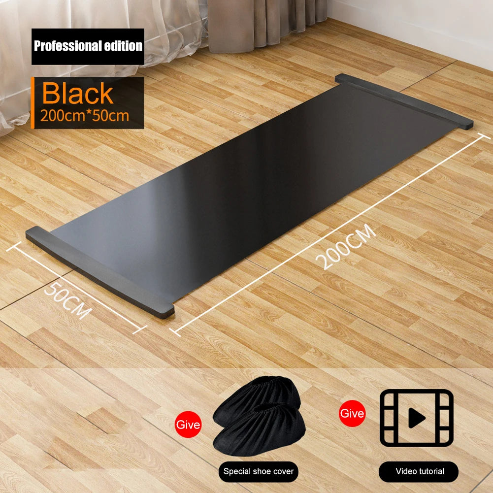 Yoga Practice Mat Pilates Sport Fitness Sliding Mat w/ Anti-Slip Layer Low-Impact Exercise Mat For Balance Training Core Workout