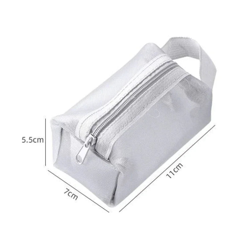 Large Capacity Lipstick Coin Purse Earphone Bag Mesh Storage Bag Organizer Pouch Clutch Bag for Women